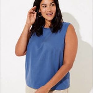 LOFT Plus Shirred Back Shell Top